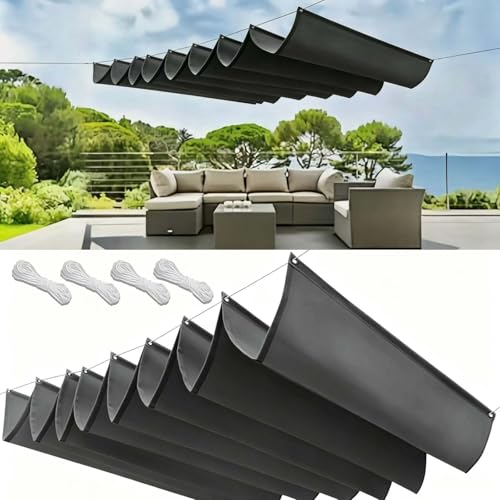 Voile d'ombrage rétractable gris foncé bâche ombrage terrasse balcon
