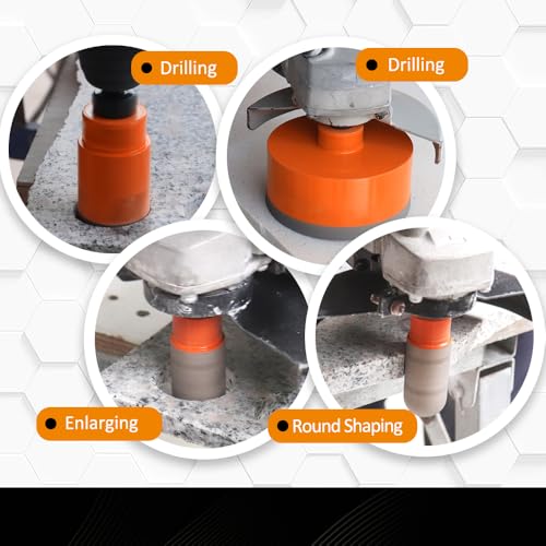 Image of Diamond Core Drill Bit Kit BGTEC Diamond Hole Saw Tile Cutter for Porcelain Tile Ceramic Marble Brick, 5 /8 inch-11 Thread 6 /8 /10 /25 /35 /50 /65mm+10mm Finger Bit+50mm Chamfer Bit+SDS Plus Adapter