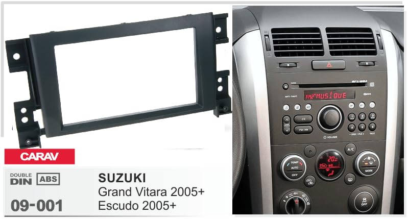 09-001 - 12-6 mascherina per autoradio Doppio DIN auto Radio Incasso Set