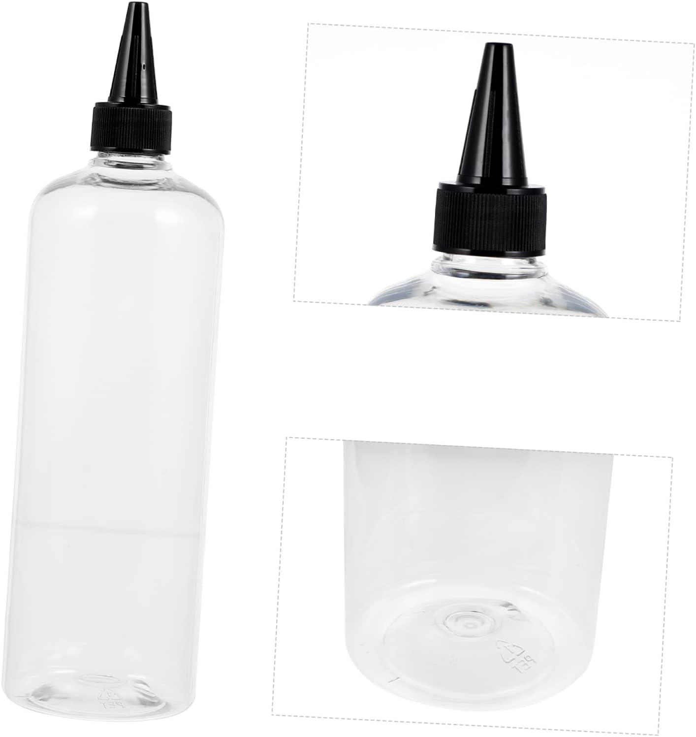 Cabilock 5Pcs Squeeze Hair Dye Applicator Bottles with Pointed Tip for Precise Application and Reusable Hair Color Bottles for DIY Hair Coloring
