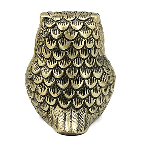 Image of ARTSMART Metal Handicraft Owl Showpiece for Home Decor Decorative Figurine Owl Statue Vastu Gift Item - Brass Finish