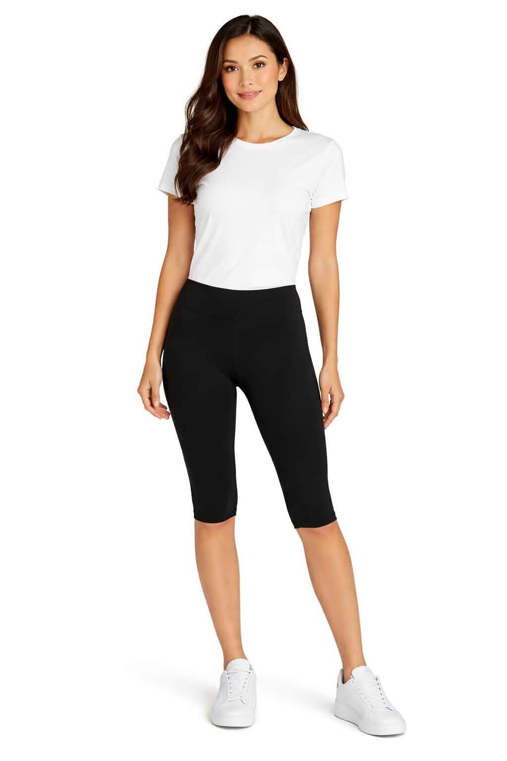 Pure Look Women's Stretch Cotton Capri Cropped Soft Comfort Leggings