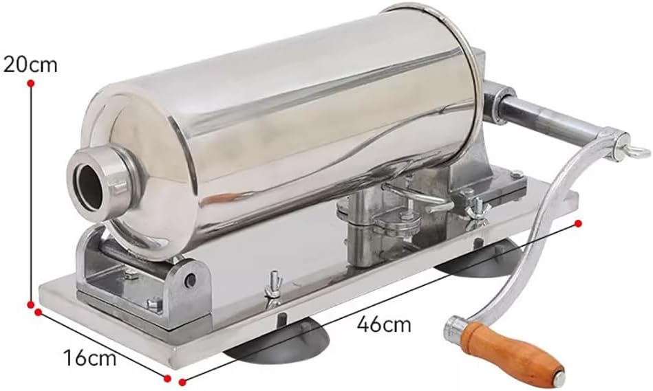 Horizontal Manual Sausage Stuffer with 4 Stuffing Tubes, Kitchen Meat Stuffer, 4L Meat Stuffer, Suitable for Home Kitchens and Commercial Use