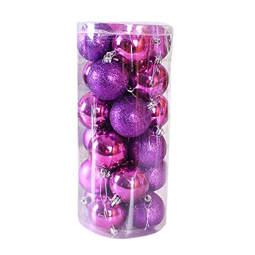 Drasawee Christmas Balls Ornaments Shatterproof Pendants for Xmas Party Decorations Purple