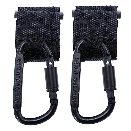 ifundom 2個 つなぐ 自転車フック ショッピングカートフック 車椅子フック 360 度回転フック おむつバッグフック 財布吊り下げフック おむつバッグへのフック カラビナ Black プ