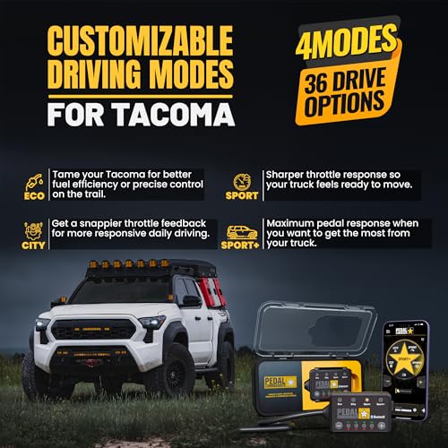 Image of PEDAL COMMANDER for Toyota Tacoma 2024-2026 Throttle Response Controller - Plug-and-Play App Control, 36 Performance Settings 4 Modes, Anti-Theft - Throttle Controller Parts - Tacoma TRD Parts