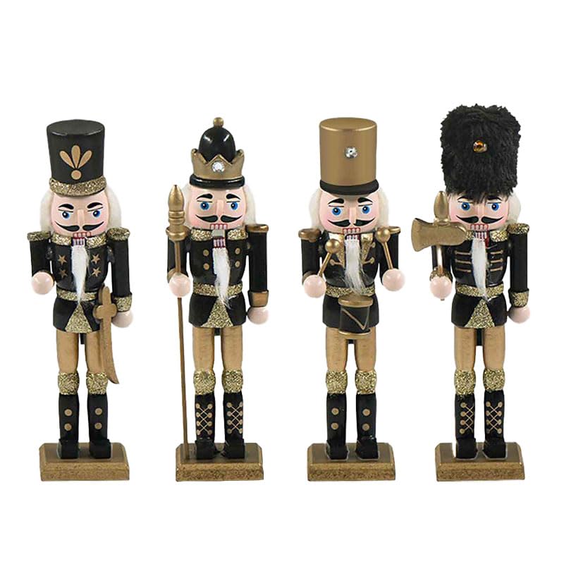 A2ZWORLD Set mit 4 Weihnachtsnussknackern, 18 cm, Soldat, Nussknacker,...