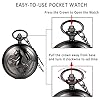 JewelryWe Vintage Fullmetal Alchemist Edward Elric's Pocket Watch Black with 31.9 Inches Chain #5