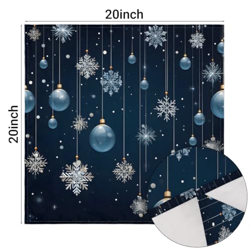 Servilletas de tela navideñas con copos de nieve, set de 6 miniatura 3