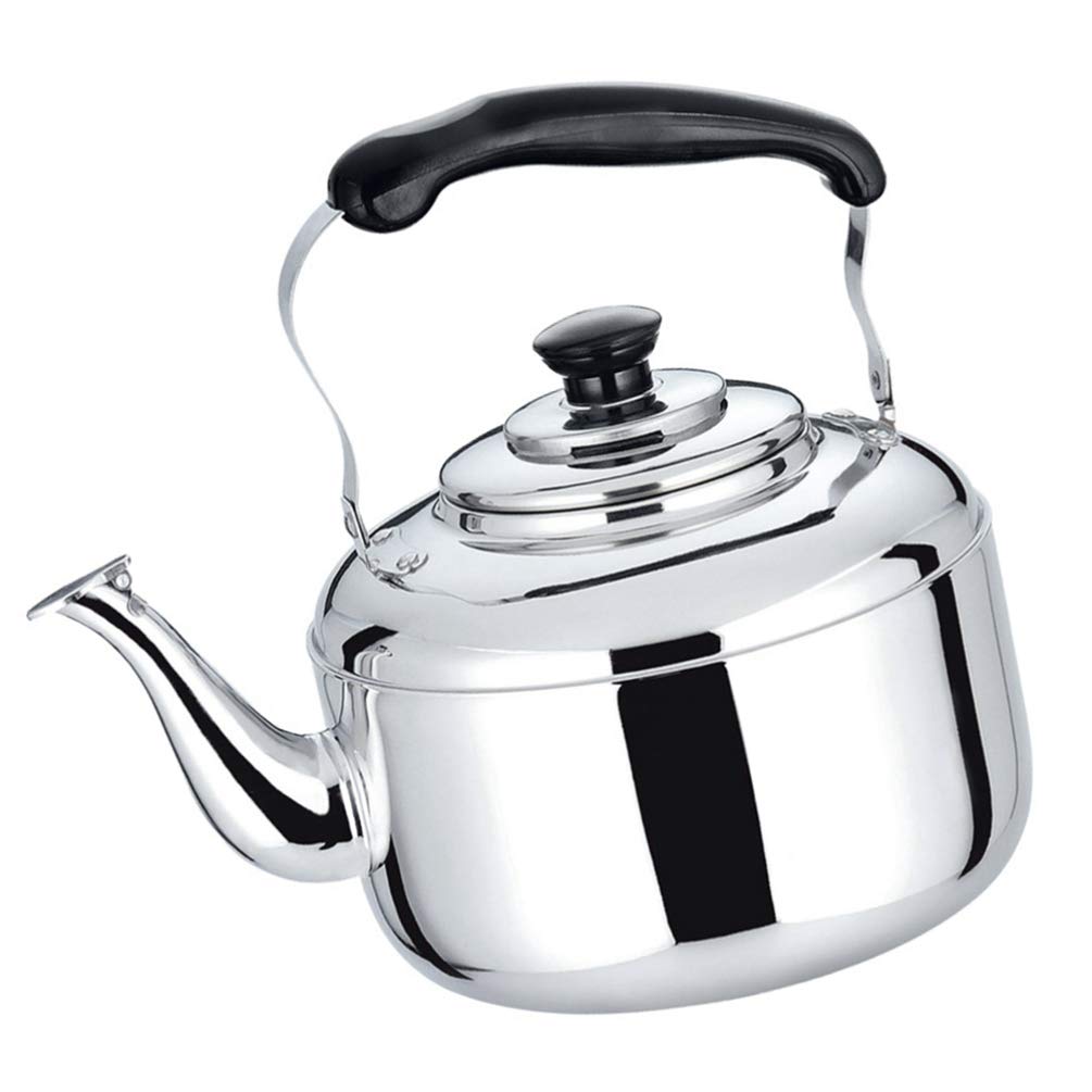 Hemoton hervidor de acero inoxidable sibilante para cocina de gas e inducción de gran capacidad mango anti-grietas fondo calentador uniforme para el hogar té y el café