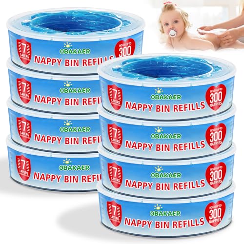 8 Stück Windelsack Nachfüllkassetten kompatibel mit Windeleimer & Litter...