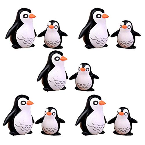 BHLB Pupdoge 10pcs Penguin Figurines, Penguin Animal Model Toys, Cute Ocean Animal Penguin Figure Model Collection Playset, Penguin Cake Topper Fairy Garden Decor