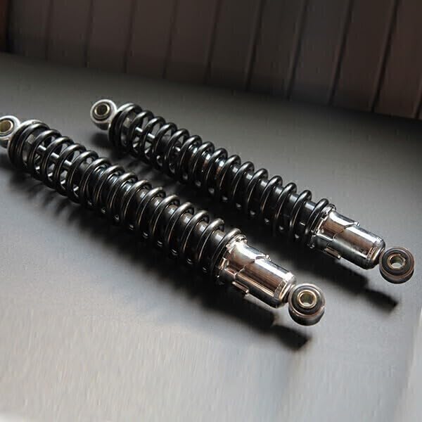 235 345mm 細巻き サスペンション 銀×黒 汎用 Z1 Z2 バリオス2 Z400FX