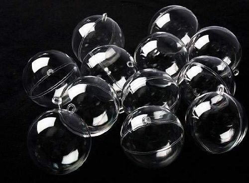 Plastic Ball Ornament, 70mm, Clear, Pack of 12 (70 mm)
