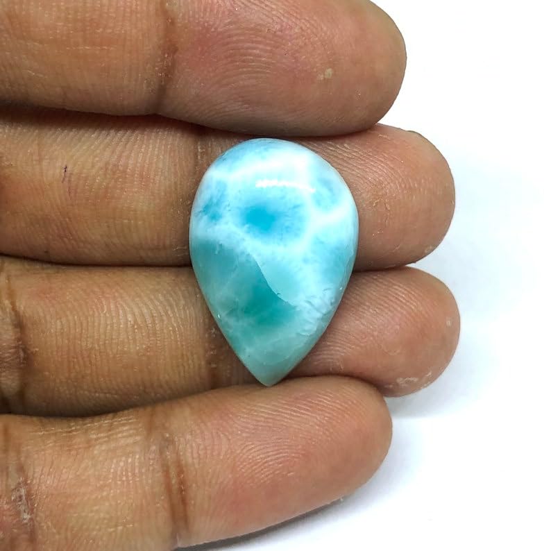 Larimar naturel en cabochon poire 23x15mm pour création de bijoux - 4