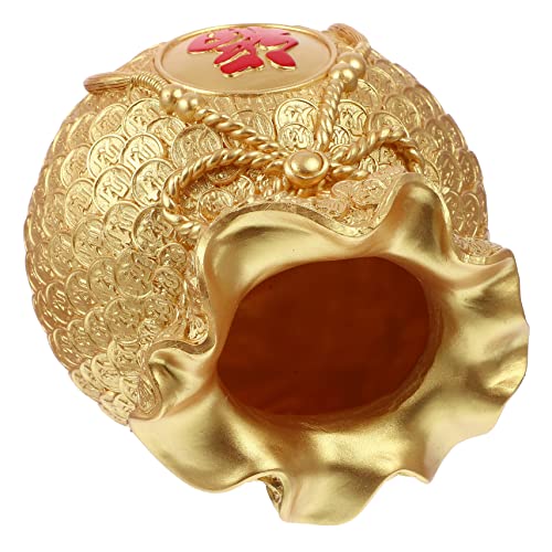 Healifty Jarrón Decorativo de Forma de Bolsa de Dinero para Mesa Adorno Elegante de Oficina y Hogar Jarrón Multifuncional Color Dorado