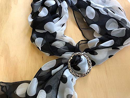 PammyJ Goldtone Filigree with Rhinestone Scarf Ring Scarf Buckle2