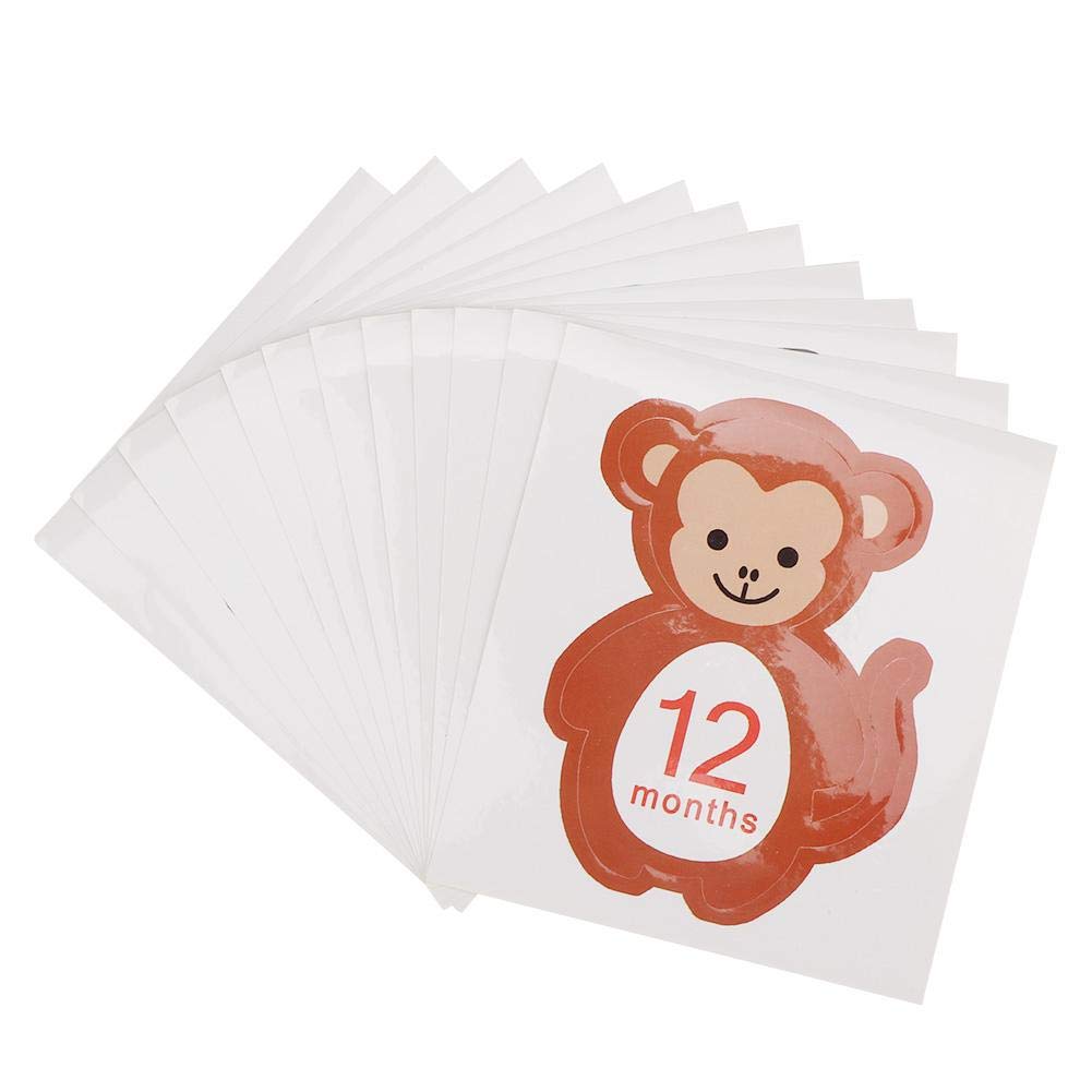 Sticker, 12pcs Newborn Baby Monthly Sticker for 1-12 Month Milestone Memories Photo Props Baby Keepsake Products of Your Baby's First Year Growth and Holidays