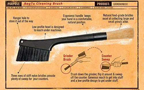 Bagtu Barista Cleaning Brush Tools,Coffee Bean Grinder Brush And Counter Sweep Brush #TOP6