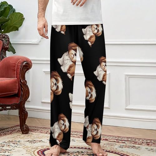 Shih Tzu Dog Soft Pajama Pants Casual Lounge Pants Joggers Pj Bottoms with Pockets for Men Women3