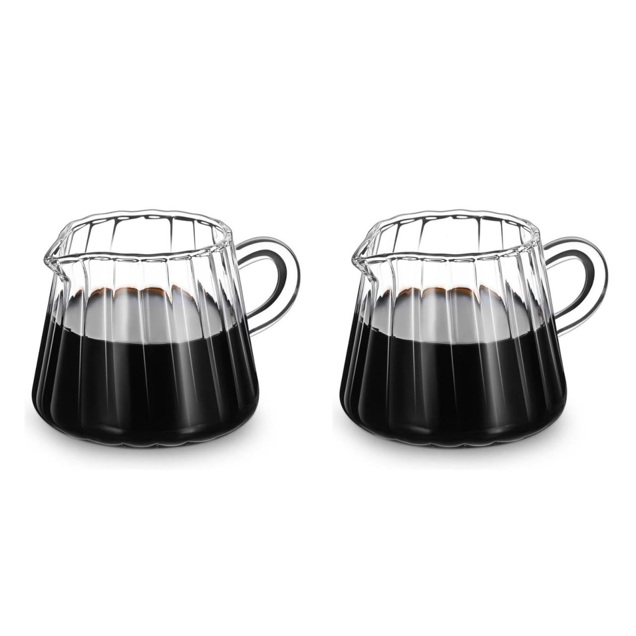 Pichet à café et lait en verre pour réussir une mousse de lait onctueuse maison de 200ml