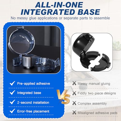 6-Pack Stove Knob Safety Covers - Gas Oven Knob Locks for Diameter Under 2.7 inch, Heat Resistant & Adhesive Base (Black) - Image 5
