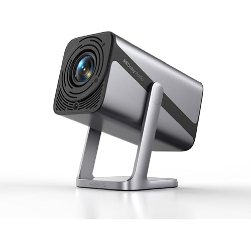 [Netflix-Licensed & 4K Support & Auto Focus]- Smart Projector with WiFi 6 and 2-Way Bluetooth, Dolby Audio/ Auto Keystone/Zoom,360°Adjustable Stand, iWIMIUS Mini Portable Outdoor Proyector w/ HDMI ARC