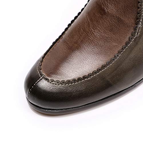 Mona flying Lace-up Leather Ankle Boots for Women Low Heel Fashion Tie up Dress Booties3