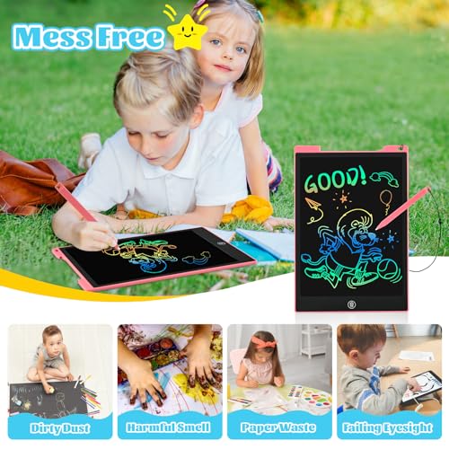 EooCoo Toys for Ages 3-8, Drawing Board 2 Pack, 12 Inch LCD Writing Tablet, Electronic Drawing Tablet, Girl/Boy Birthday Gift, Kids Toys, Drawing Pad Girls Gifts, Kids Travel Essential - Thumbnail 7