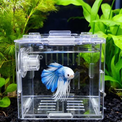 Aquarium Breeder Box for Fish Tank, Acrylic Fish Breeding Box, Fishes Isolation Boxes for Aquarium, Fishes Separation for Hatchery Incubator (3.9 * 3.9 * 3.9inch) - Thumbnail 4