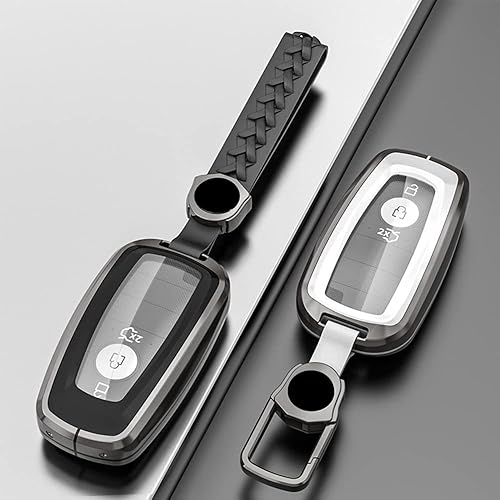 Miniatura 6 de XMUINT - Funda para llavero de metal de aleación, compatible con Ford Edge Mustang F-150 Fusion Explorer Bronco Lincoln Corsair Aviator