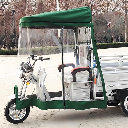 Housse imperméable tricycle électrique adulte en vert bleu rouge protège le cadre du froid