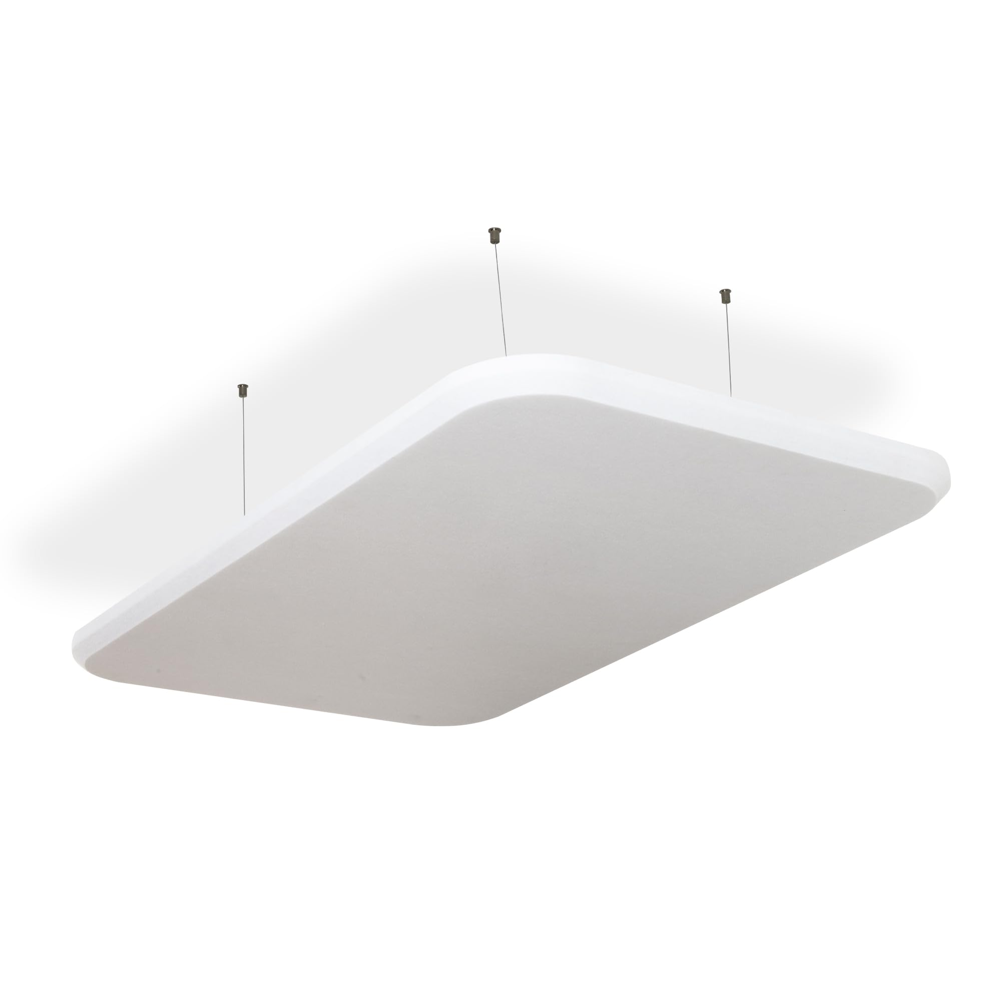 SILENT4® Plafond absorbant acoustique 114x72x4cm en non-tissé acoustique, montage par câble, acoustique améliorée prouvée par panneau acoustique en blanc