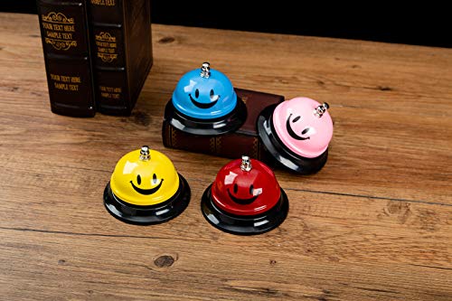 Asian Home Call Bell, 3.35 Inch Diameter, Metal Bell, Blue Smiley Face, Desk Bell Service Bell For Hotels, Schools, Restaurants, Reception Areas, Hospitals, Customer Service, Blue (1 Bell) #TOP4