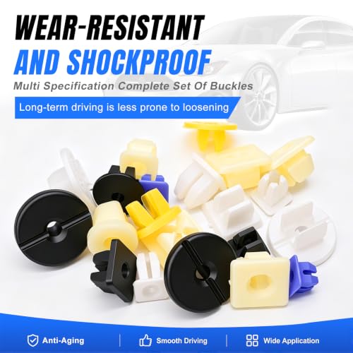 Image of 370Pcs Nylon Grommet Nut Assortment Kit, Auto Body Plastic Screw Retainer Inserts, Universal Car Panel Fender Bumper Grille License Plate Mounting Nylon Fastener Clips Replacement