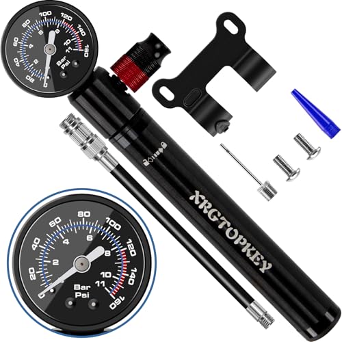 Bike Pump with Gauge, Mini Bike Pump 160 PSI with