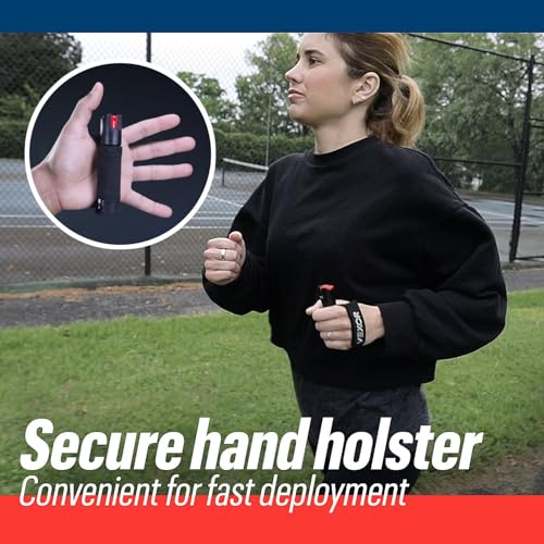 VEXOR Police Strength Self Defense Pepper Spray 1.45 Percent Capsaicin - Hotter Than Other Brands- Running Safety Spray - 18+ Shots, 12 Ft 75 Oz 21 Grams