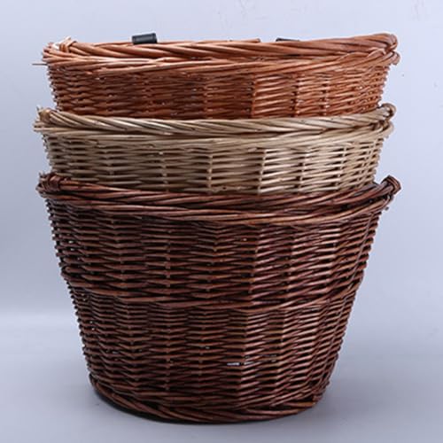 Panier de vélo en osier marron robuste à grande capacité - 5