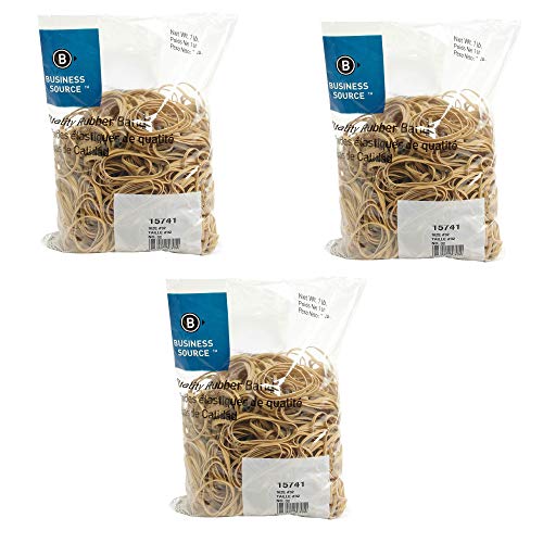 Business Source Size 32 Rubber Bands - 1 lb. Bag (15741) - 3 Pack