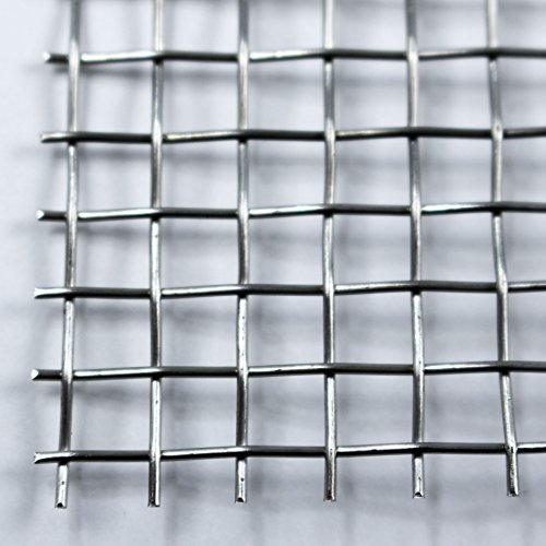 Stainless Steel Woven Wire Mesh, 15 cm Square Sheet, Count 4 Heavy Gauze, 3 Pack