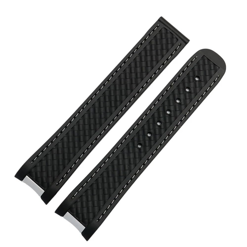 Bracelet Omega Seamaster 300 20mm en Silicone à Extrémité Incurvée