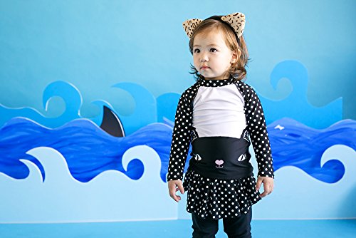 Image of VAENAIT BABY Girls Rash Guard Swimsuit UPF 50+ Long Sleeve Toddler Bathing Suit Ribbon Stawberry Floral Fruit for 2~8Years