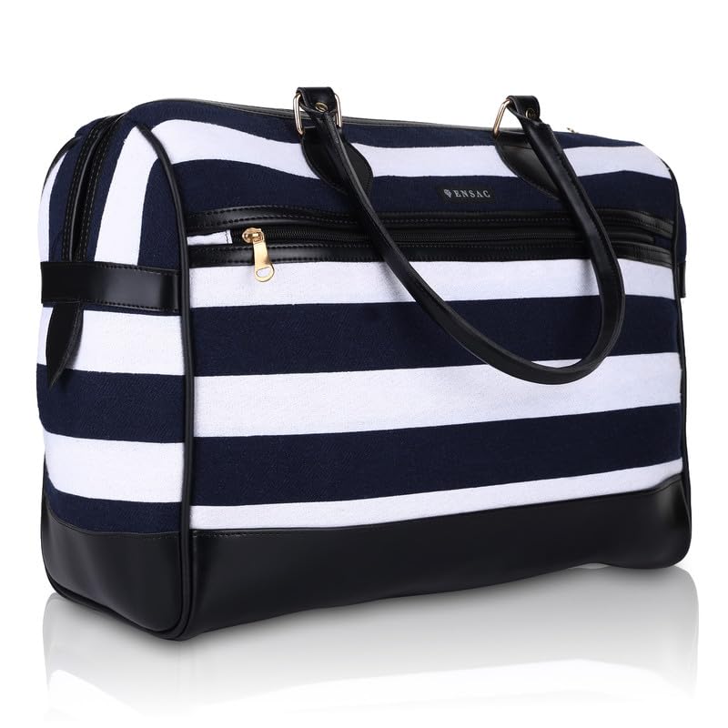 Image of ENSAC Premium Travel Duffle Bag | Water Resistant Luggage Bag with Multiple Compartments | Weekender Overnight Bag for Men & Women | Gym, Travel & Business Trip Carry Bag