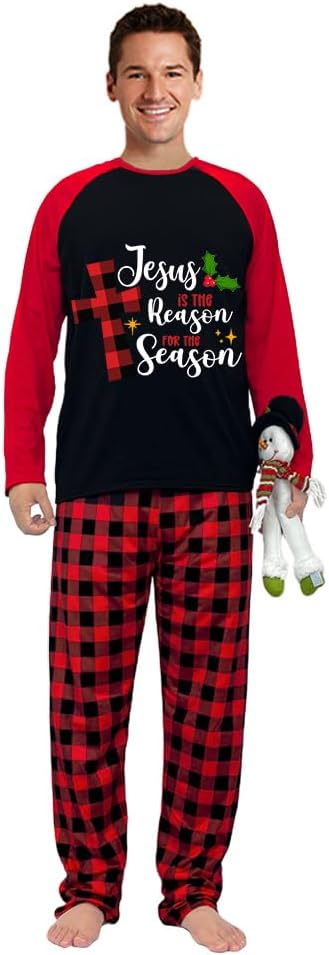 Plus Size Couple Christmas Matching Pajamas Set