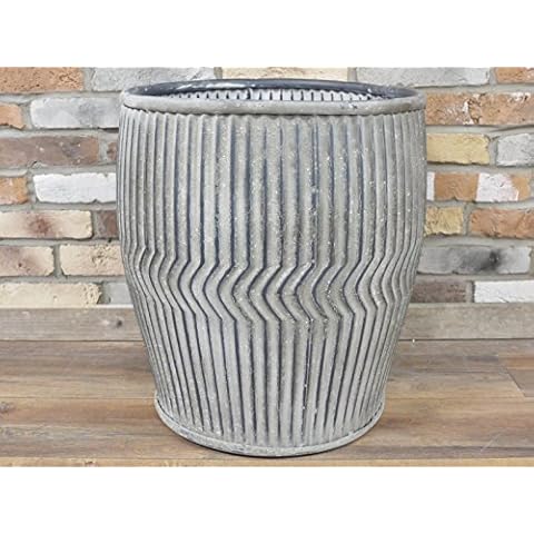 giftwarez Large Galvanised Zinc Dolly Tub Plant Pot Barrel Garden Flower Planter 100 Litre Cover