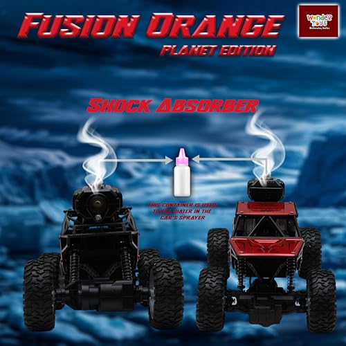 Image of Wonder Remote Control Rock Master /Crawler with Smoke, Monster Car for Kids Monster Truck Rock Climbing Car Toy for Kids | 2.4 GHz Remote with Long Range | C Type Charging | Made in India (Red)