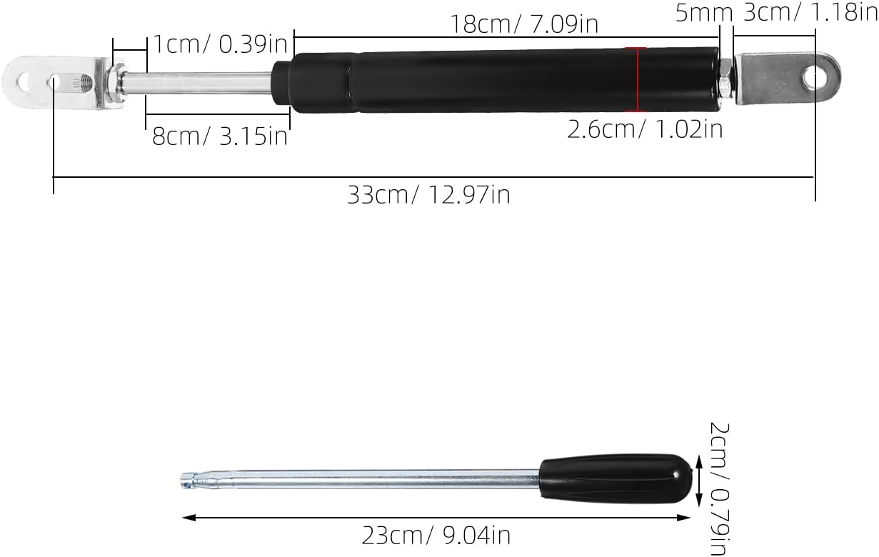 Cabilock Gas Spring Strut 11.41 Inch Replacement Rod for Barber Chair Salon Chair Parts Hair Styling Gas Lift Support