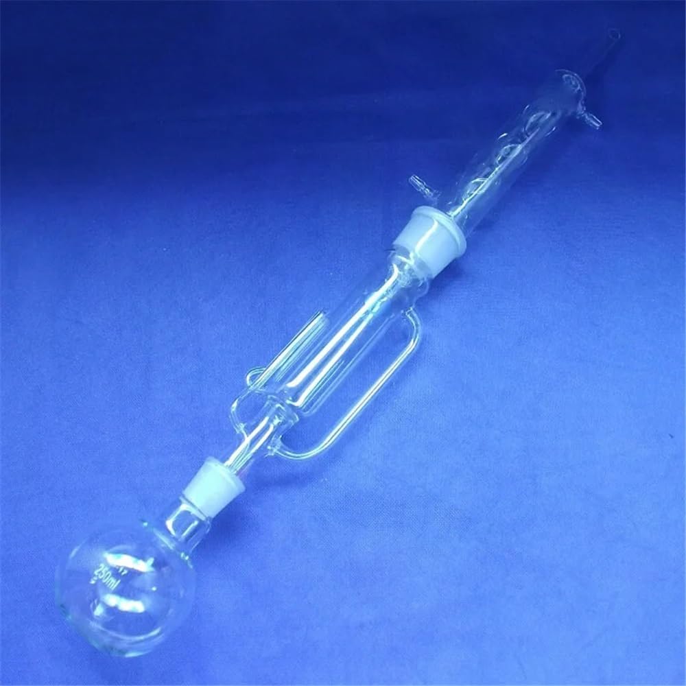 Strumenti da laboratorio e attrezzature Apparecchio di estrazione in vetro da 250 ml Soxhlet con corpo di estrazione del condensatore a bulbo Vetreria