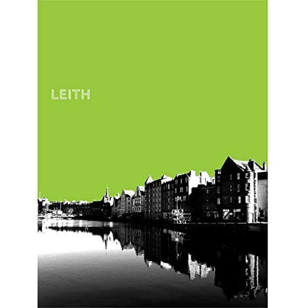 Wee Blue Coo Leith Shore Edinburgh Scotland Scottish Landmark Green Art Print