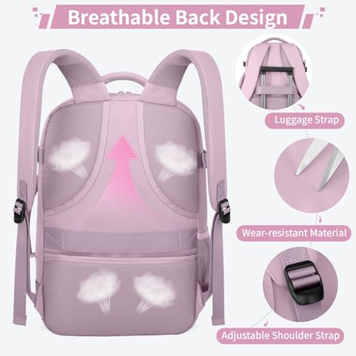 Mochila de viaje para laptop 15.6 pulgadas color morado oscuro miniatura 5